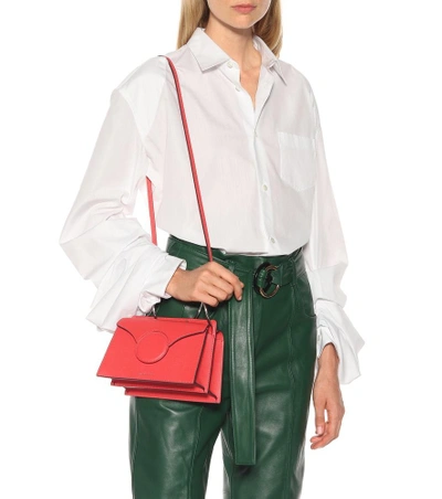 Shop Danse Lente Mini Phoebe Leather Shoulder Bag In Red