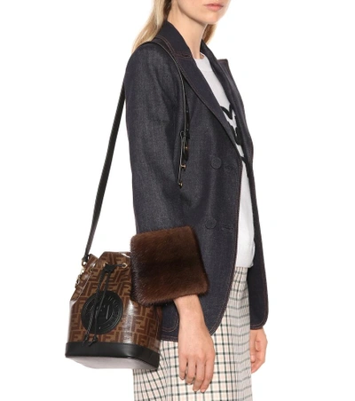 Shop Fendi Mon Trésor Small Bucket Bag In Brown