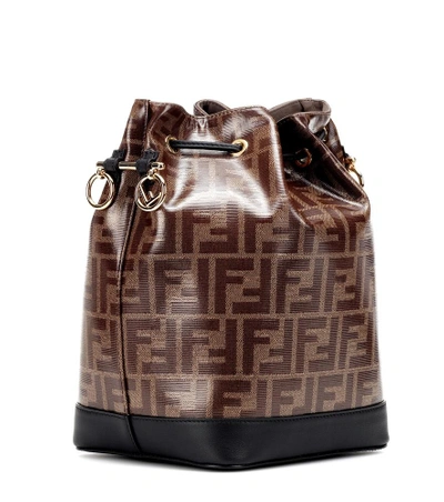 Shop Fendi Mon Trésor Small Bucket Bag In Brown