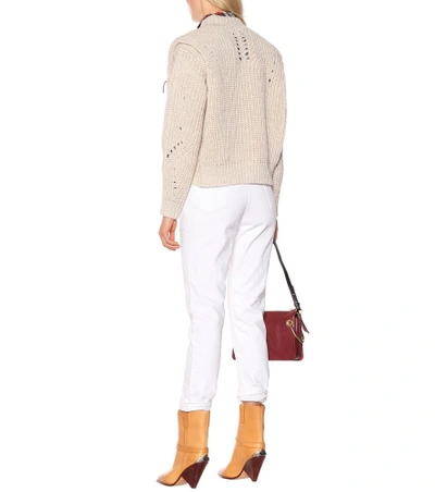 Shop Isabel Marant Hadyn Wool-blend Intarsia Sweater In Beige