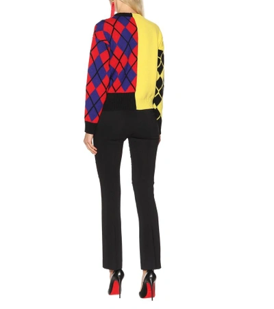 Shop Versace Wool And Cashmere-blend Sweater In Multicoloured