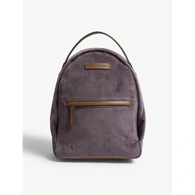 Shop Brunello Cucinelli Velvet Backpack In Purple Sage