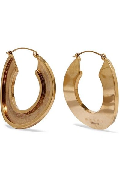 Shop Marni Monile Gold-tone Hoop Earrings