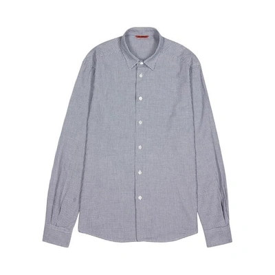 Shop Barena Venezia Checked Cotton Shirt In Grey