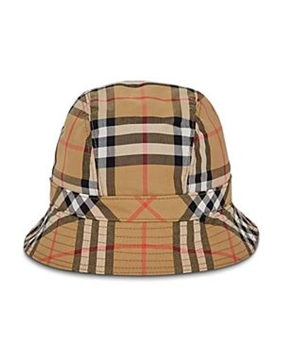 Shop Burberry Rainbow Check Bucket Hat In Antique Yellow