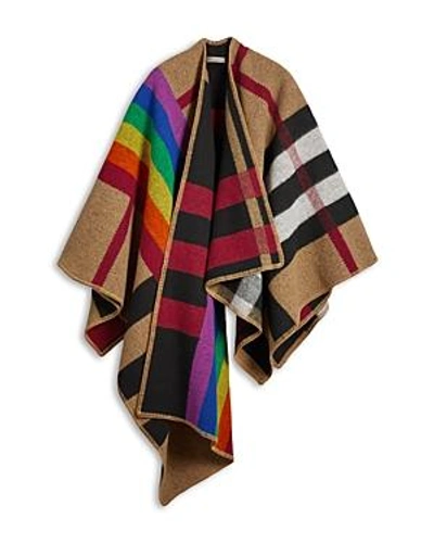 Burberry Rainbow Vintage Check Poncho In Multicoloured | ModeSens