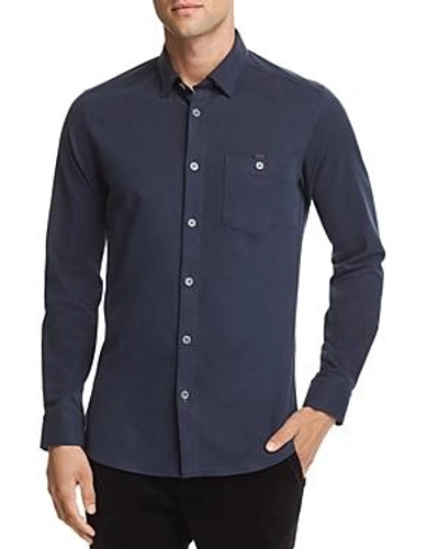 Shop Ted Baker Bloosh Shacket Regular Fit Button-down Shirt - 100% Exclusive In Navy
