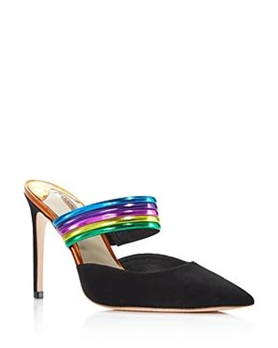 Shop Sophia Webster Women's Joy Pointed Toe Leather & Suede High-heel Pumps In Black Multi
