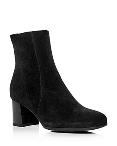 Shop La Canadienne Women's Janella Waterproof Suede Block-heel Booties In Black