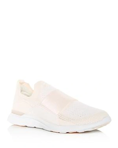 Shop Apl Athletic Propulsion Labs Women's Techloom Bliss Knit Slip-on Sneakers In Nude White