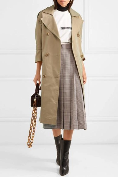 Shop Maje Belted Cotton-canvas Trench Coat In Beige