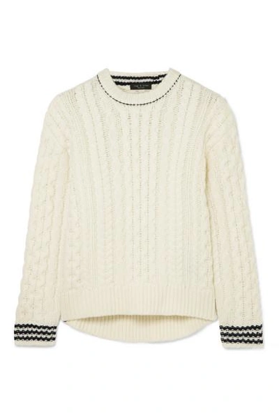 Shop Rag & Bone Brighton Cable-knit Wool Sweater In Ivory