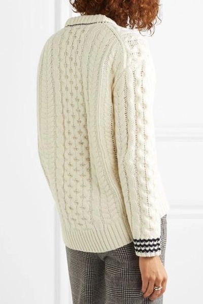 Shop Rag & Bone Brighton Cable-knit Wool Sweater In Ivory