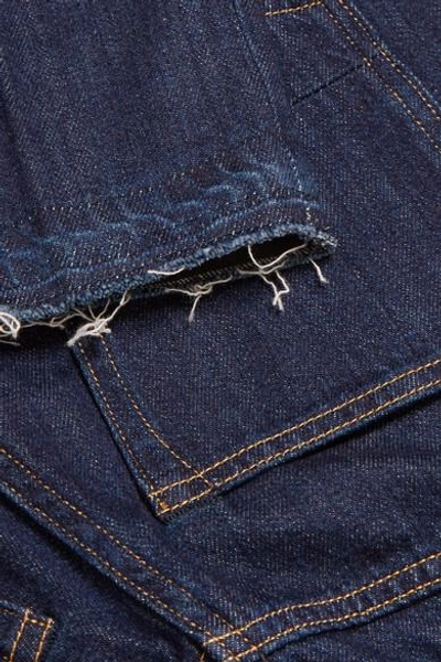 Shop Golden Goose Komo Cropped High-rise Straight-leg Jeans In Dark Denim