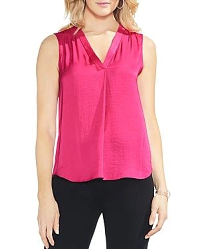 Shop Vince Camuto V-neck Rumple Top In Pink Flame