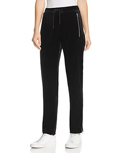 Shop Rag & Bone /jean Velvet Zip-hem Track Pants In Black