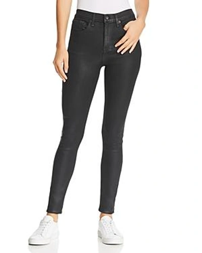 Shop Rag & Bone High-rise Coated Skinny Jeans In Shiny Black