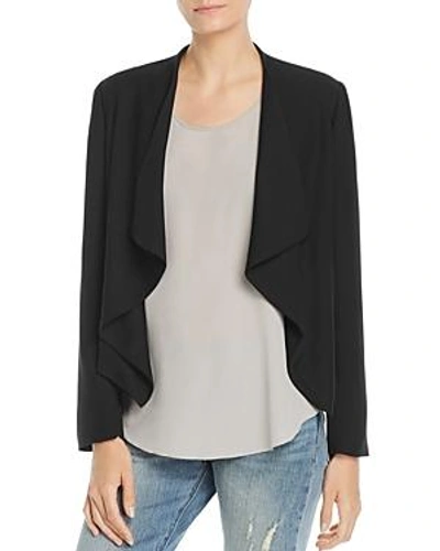 Shop Bagatelle Draped Open-front Jacket In Black