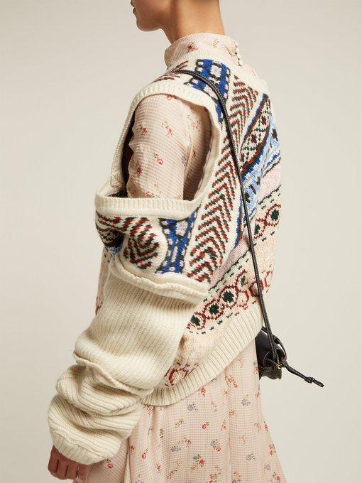 Preen By Thornton Bregazzi Cutout Distressed Fair Isle Wool 