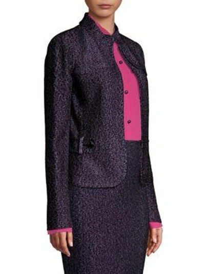 Shop St John Marianne Knit Jacket In Purple