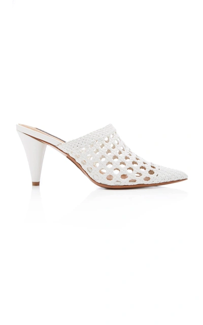 Shop Veronica Beard Jaqlyn Woven Mules In White
