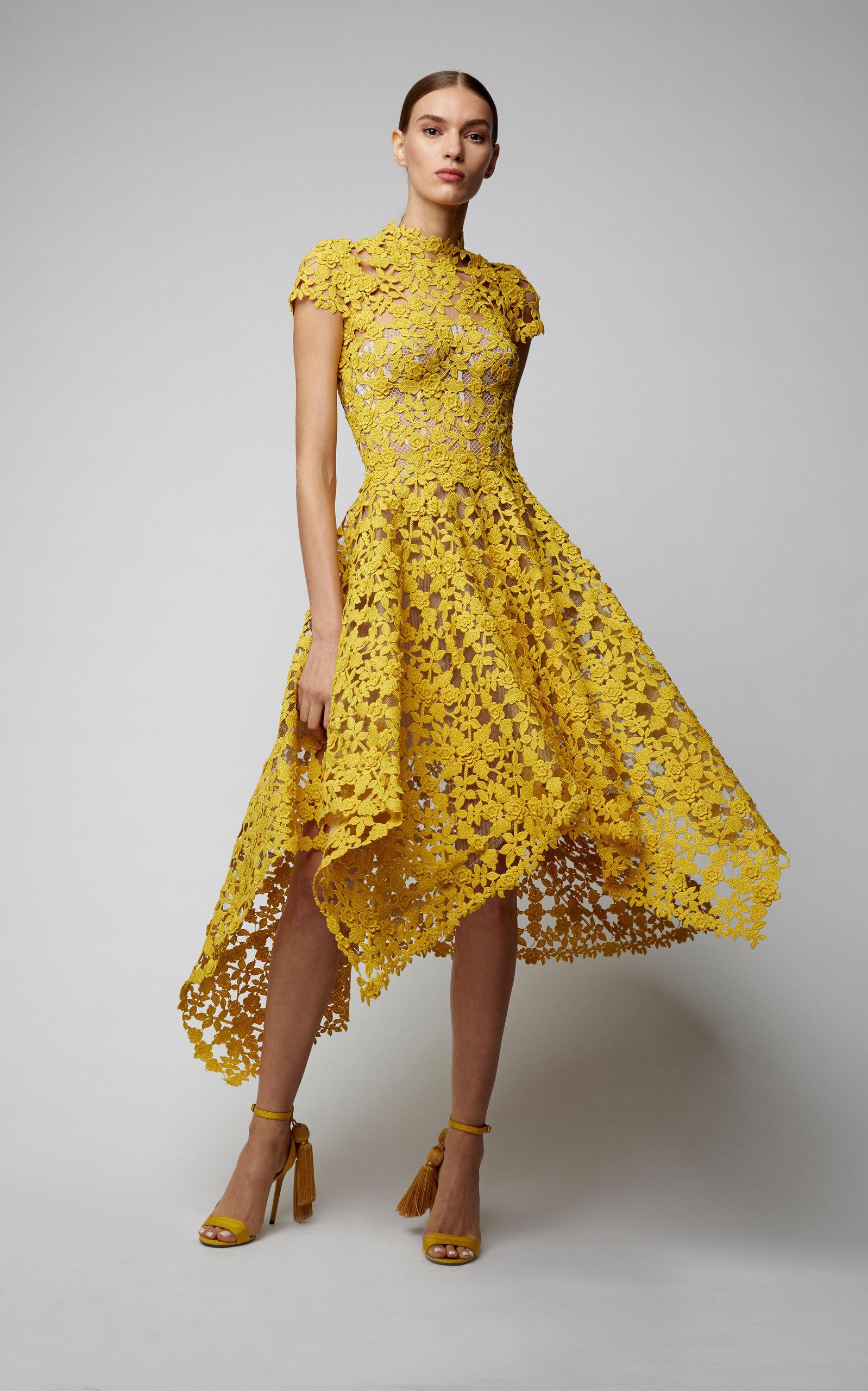 yellow oscar de la renta dress