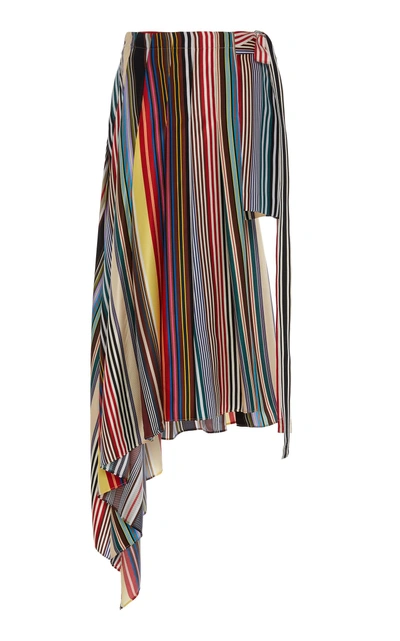Shop Monse Rainbow Apron Silk Shorts In Multi