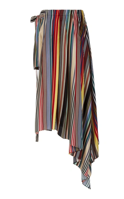 Shop Monse Rainbow Apron Silk Shorts In Multi