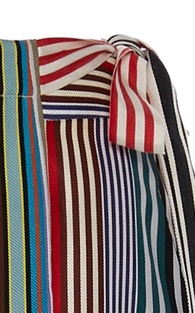 Shop Monse Rainbow Apron Silk Shorts In Multi