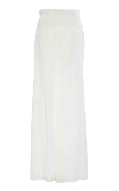 Shop Gabriela Hearst Vargas Linen-blend Wide-leg Pants In White