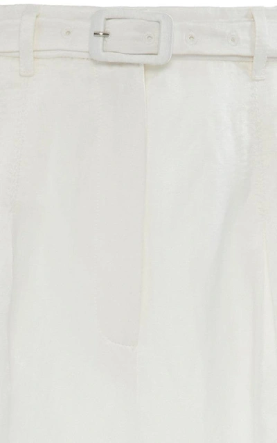 Shop Gabriela Hearst Vargas Linen-blend Wide-leg Pants In White