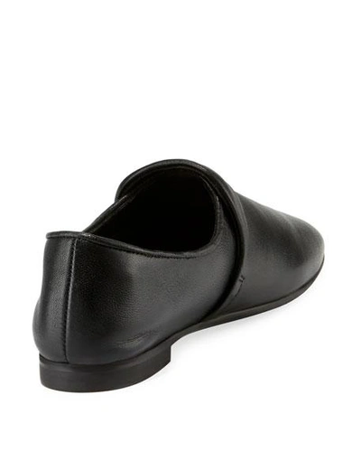 Shop Aquatalia Revy Flat Leather Loafers In Black