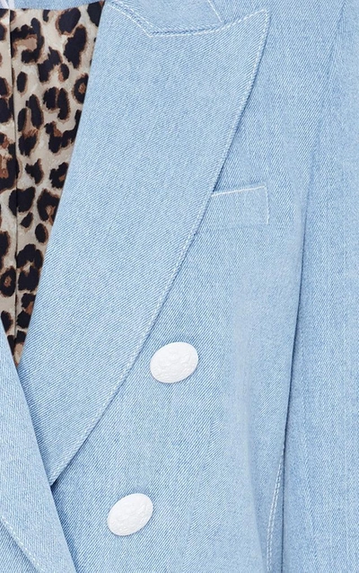 Shop Veronica Beard Miller Denim Dickey Jacket In Blue