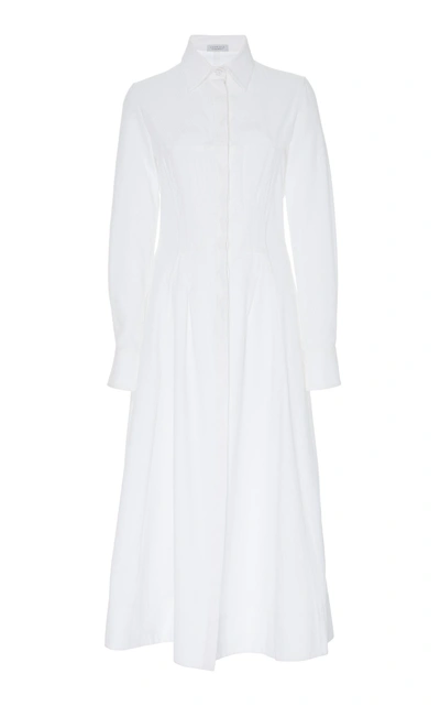 Shop Gabriela Hearst Eugene Cotton Poplin Dress In White