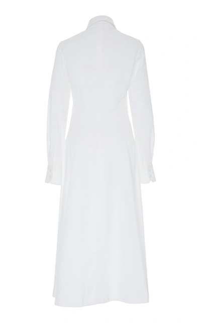 Shop Gabriela Hearst Eugene Cotton Poplin Dress In White