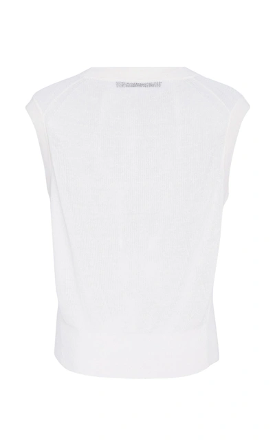 Shop Veronica Beard Kellen Linen Sweater Top In White