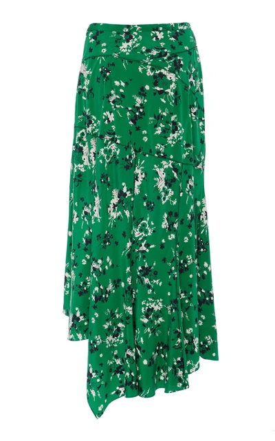 Shop Veronica Beard Mac Flowing Midi Skirt In Green