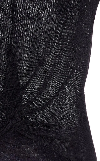 Shop Veronica Beard Kellen Linen Sweater Top In Black