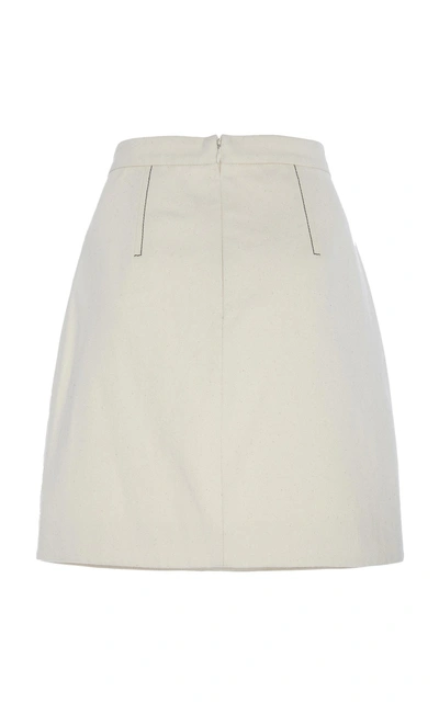 Shop Proenza Schouler Studded Cotton Mini Skirt In White