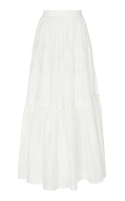 Shop Ulla Johnson Jeune Cotton Skirt In White