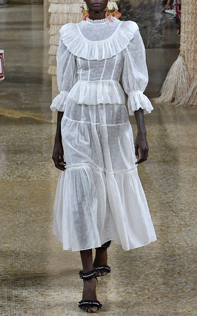 Shop Ulla Johnson Jeune Cotton Skirt In White