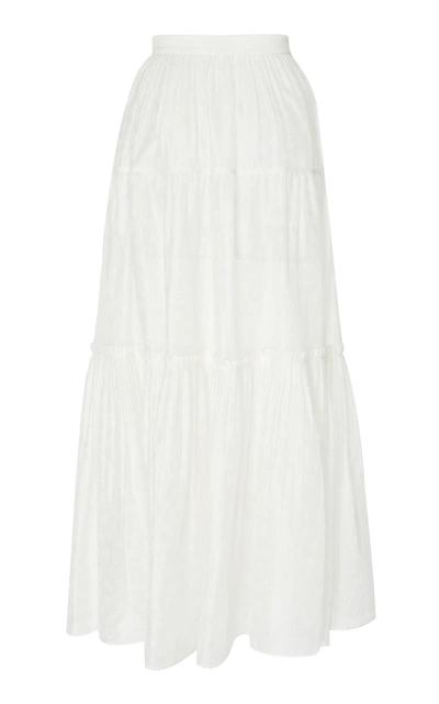 Shop Ulla Johnson Jeune Cotton Skirt In White