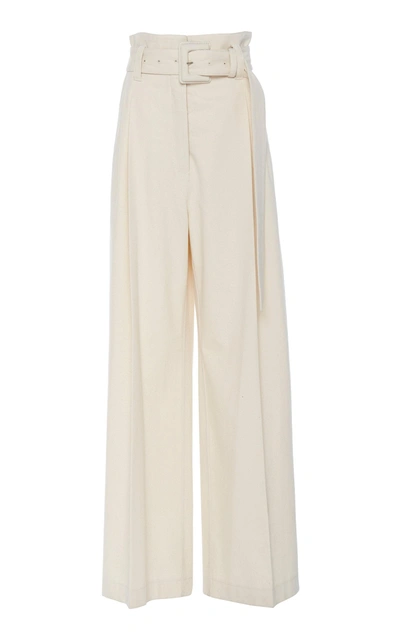 Shop Proenza Schouler High-rise Belted Wide-leg Jeans In White