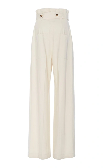 Shop Proenza Schouler High-rise Belted Wide-leg Jeans In White