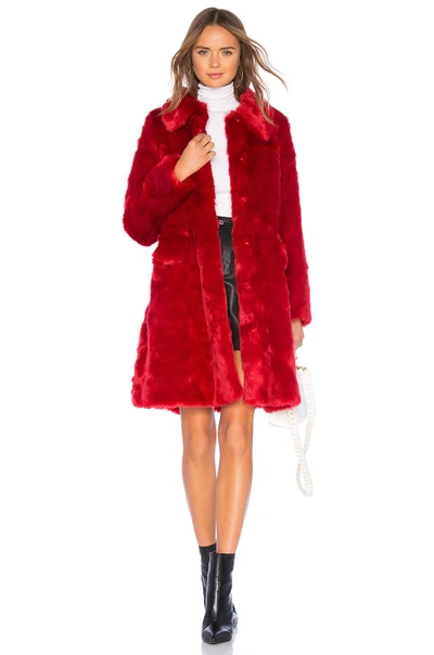 Shop Shrimps Kassidy Faux Fur Coat In Red