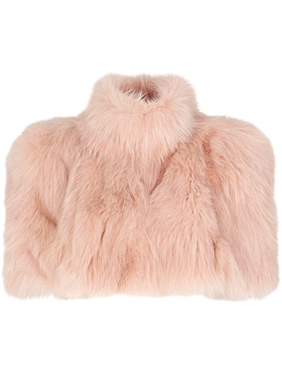 Shop Fendi Turtleneck Cape - Pink