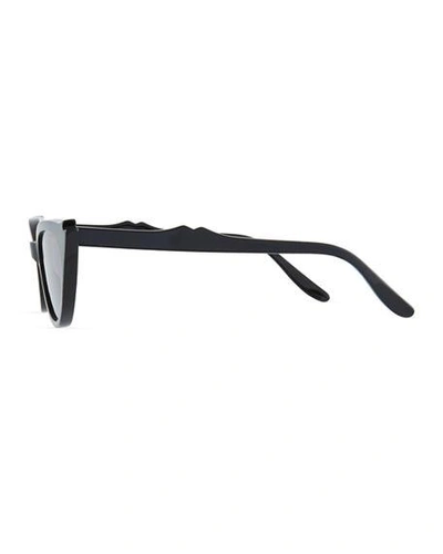 Shop Illesteva Isabella Cat-eye Acetate Sunglasses In Black/gray
