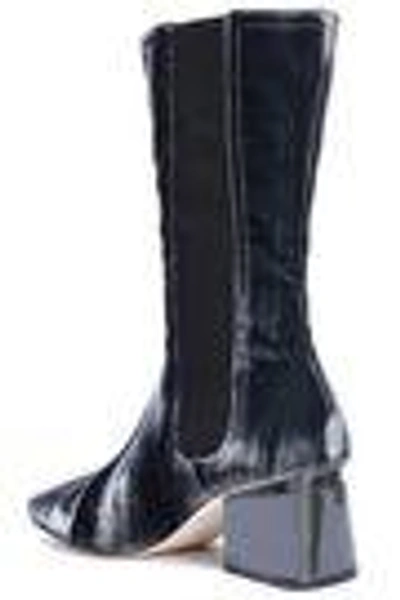 Shop Sigerson Morrison Woman Eartha Velvet Boots Dark Gray