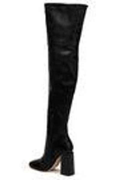 Shop Sigerson Morrison Woman Jessica Pebbled-leather Thigh Boots Black