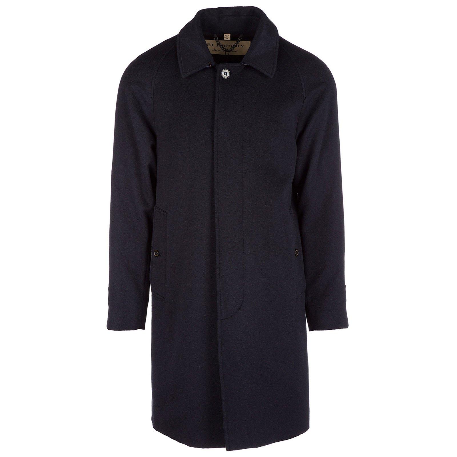 Burberry Cashmere Coat In Navy | ModeSens